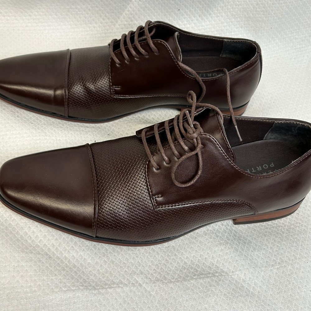 Perry Ellis Portfolio Duke Dark Brown Cap Toe Oxford Dress Shoes PEJSN17096B-2 - Picture 3 of 8